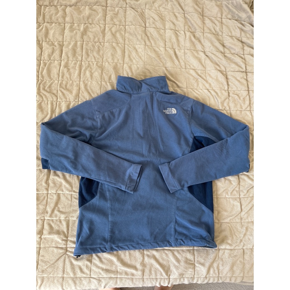 The North Face Mens Full Zip Fleece Jacket Blue Two Tone Mock Neck Medium - Picture 11 of 13